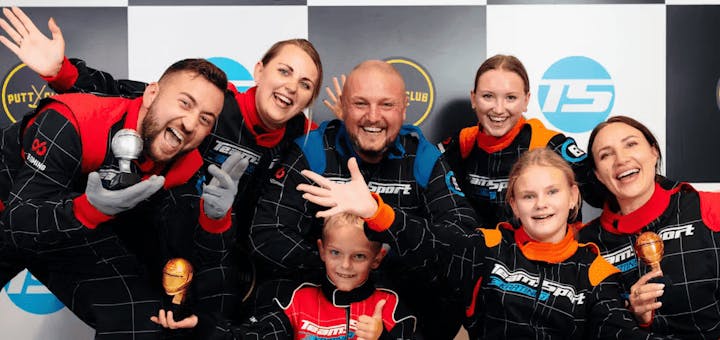 Family Group Of Go Karters